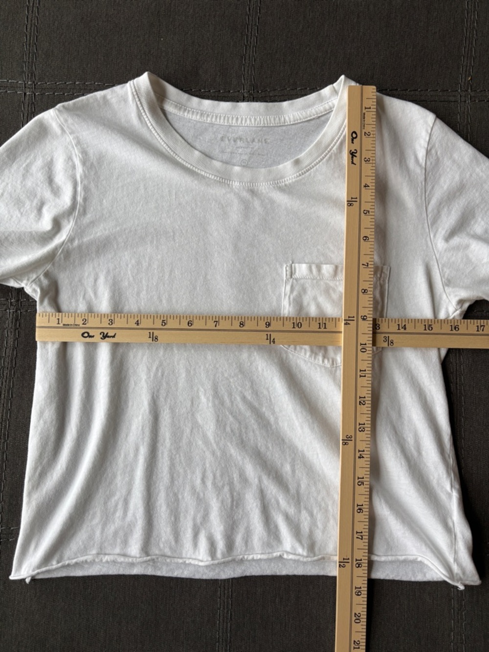 Everlane 100% Cotton Boxy Crop Tee Shirt White XS - Picture 5 of 5